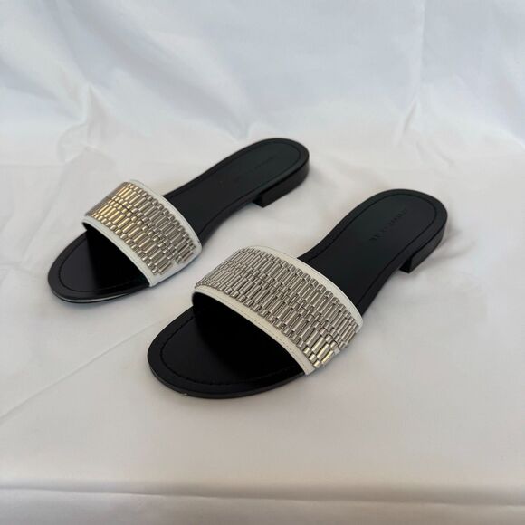 Kendall + Kylie Women's Kennedy Embellished Leather Slide Sandals Size 8.5 - Picture 3 of 10